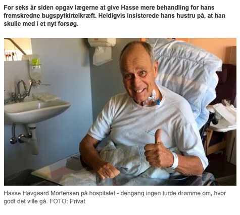 Hasse i hospitalsengen, før den livreddende behandling